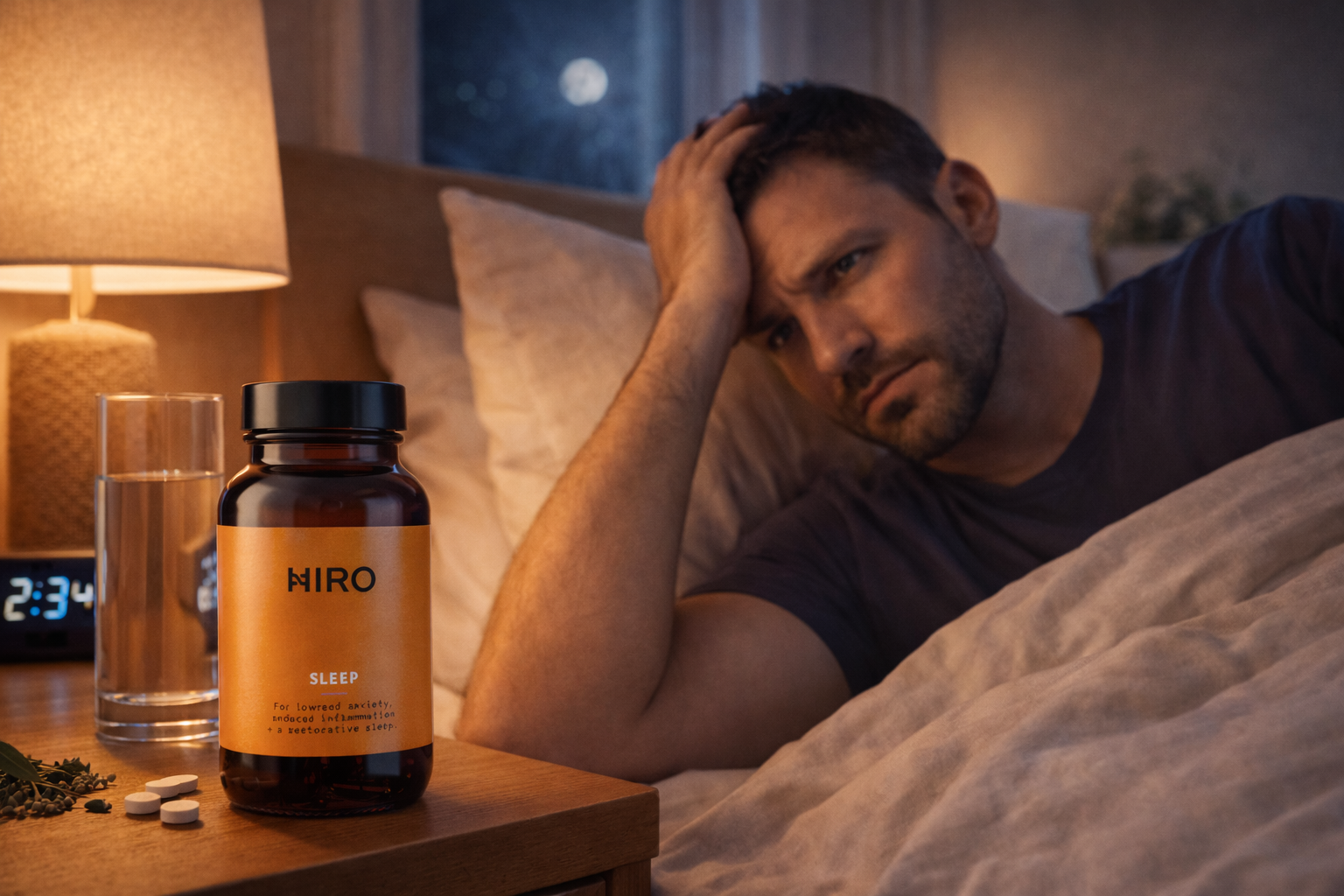 HIRO natural sleep supplement being shared between friends during late night sleep routine